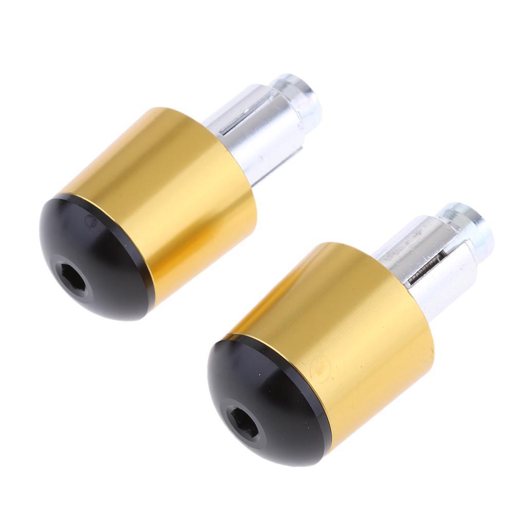 CNC Aluminum Motorcycle Handlebar Grip Plugs Bar End Caps for Yamaha Gold + Green