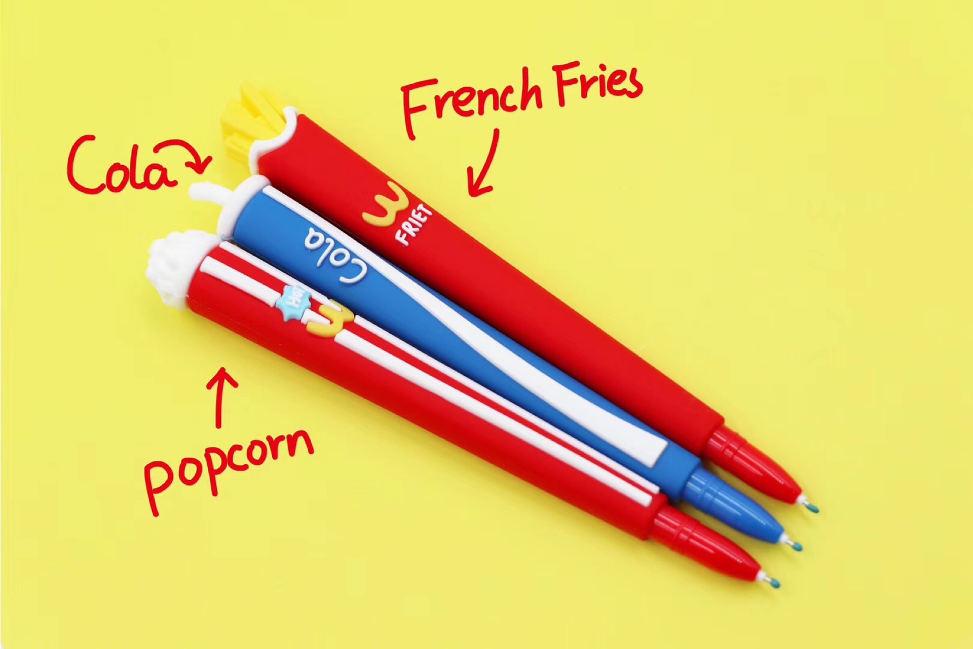 Combo 3 bút gel mực đen fast food