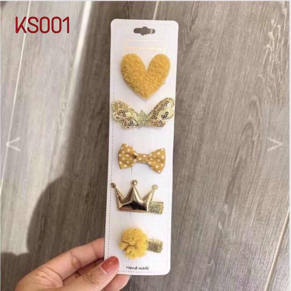 Set 5 kẹp tóc xinh xắn phong cách hàn quốc cho bé yêu hàng cao cấp MiMi Shop