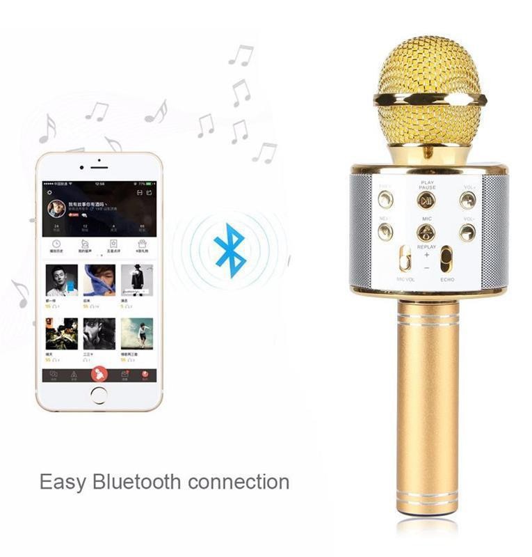 Mic Kèm Loa Bluetooth WS-858 Đa Năng 6 Trong 1