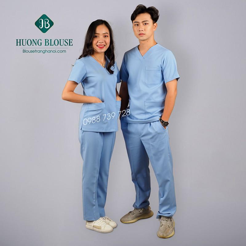 Quần áo phòng mổ, bộ scrubs cho bác sĩ - Blouse trắng Hà Nội