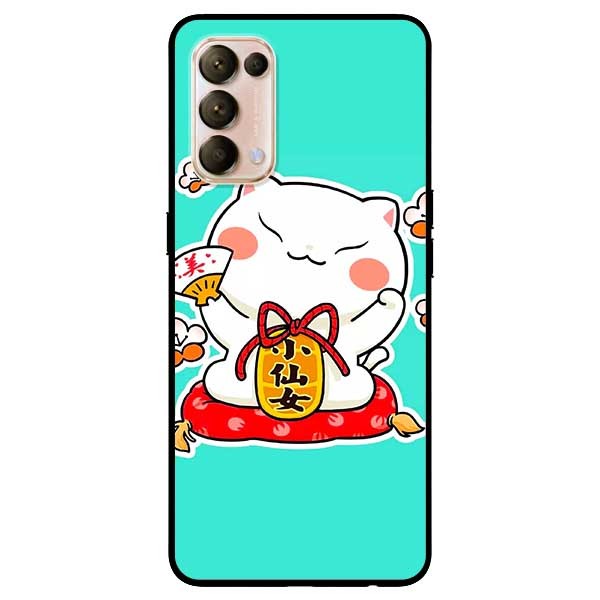 Ốp lưng dành cho Oppo Reno 5 mẫu Mèo May Mắn 5