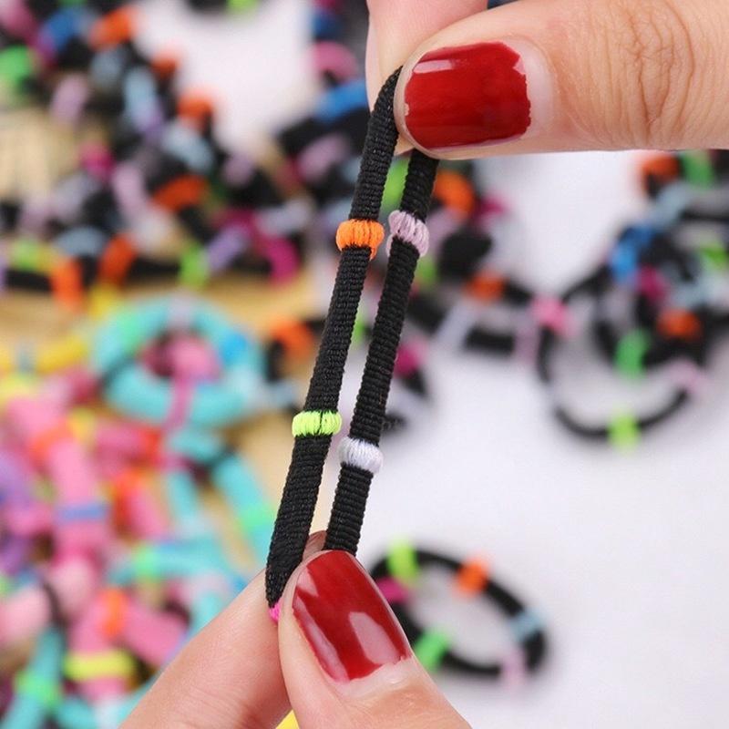 SET 50/100 thun buộc tóc co giãn nhiều màu sắc CẦU VÒNG ngọt ngào xinh xắn