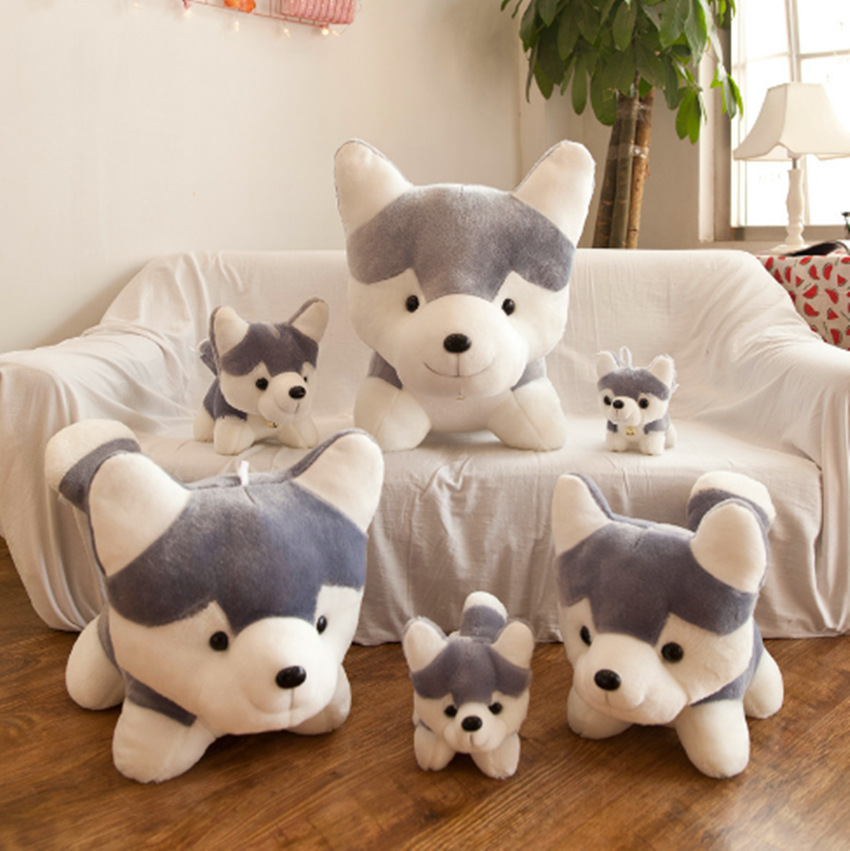 Gấu bông chó Husky đeo chuông dễ thương siêu mềm siêu cưng (20cm---&gt;50 cm) Gối ôm chó husky đáng yêu hàng xịn cao cấp an toàn cho trẻ nhỏ