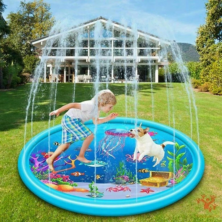 Thảm chơi phun nước cho bé - Tấm nệm phun nước 1.7m ,Phao phun nước với vật liệu chất lượng Tốt - PaKaSa