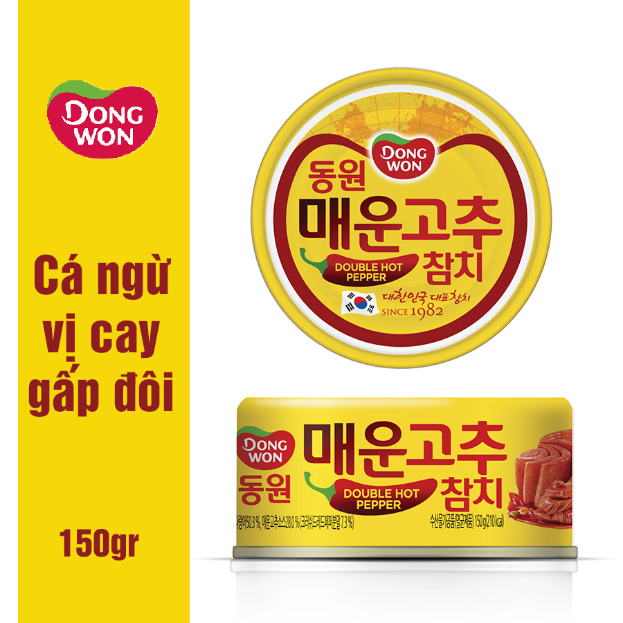 Cá ngừ Dongwon vị ớt cay gấp đôi nhập khẩu Hàn Quốc (150g)