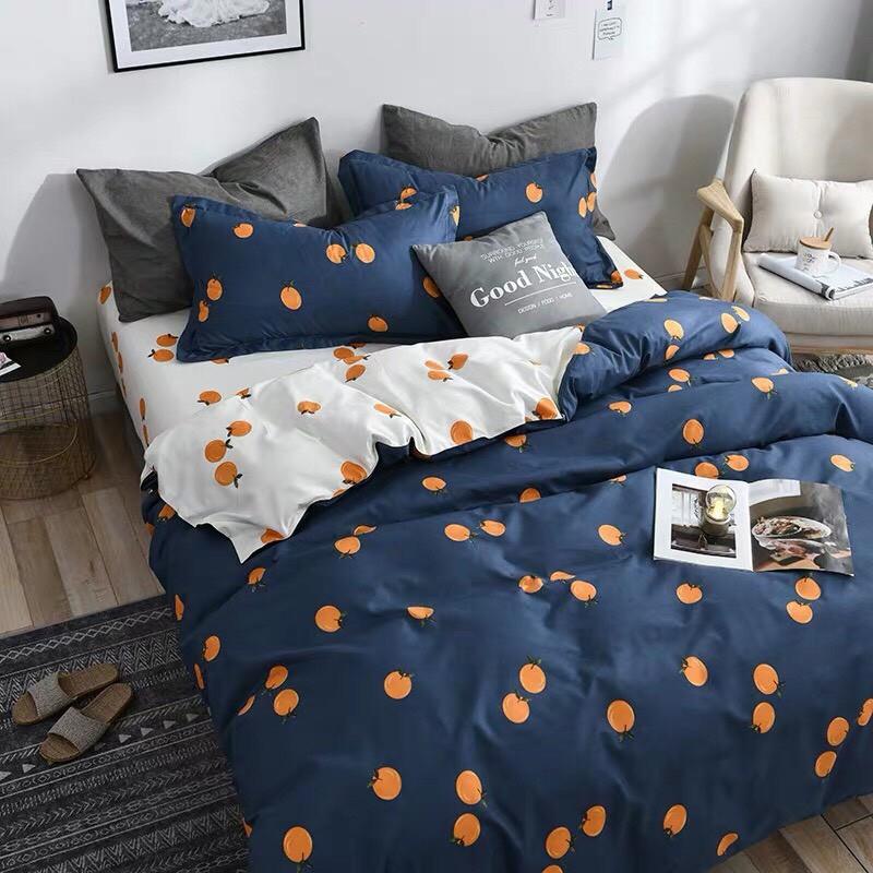Bộ chăn ga Cotton Poly quả Chanh - Hàng nhập khẩu