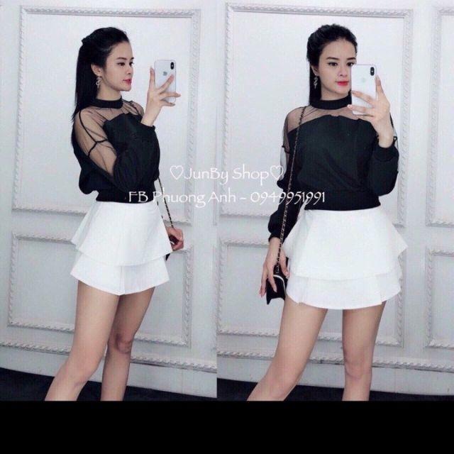 Hàng đẹp_QUẦN VÁY CẠP CAO_QUẦN GIẢ VÁY 3 TẦNG ĐẸP