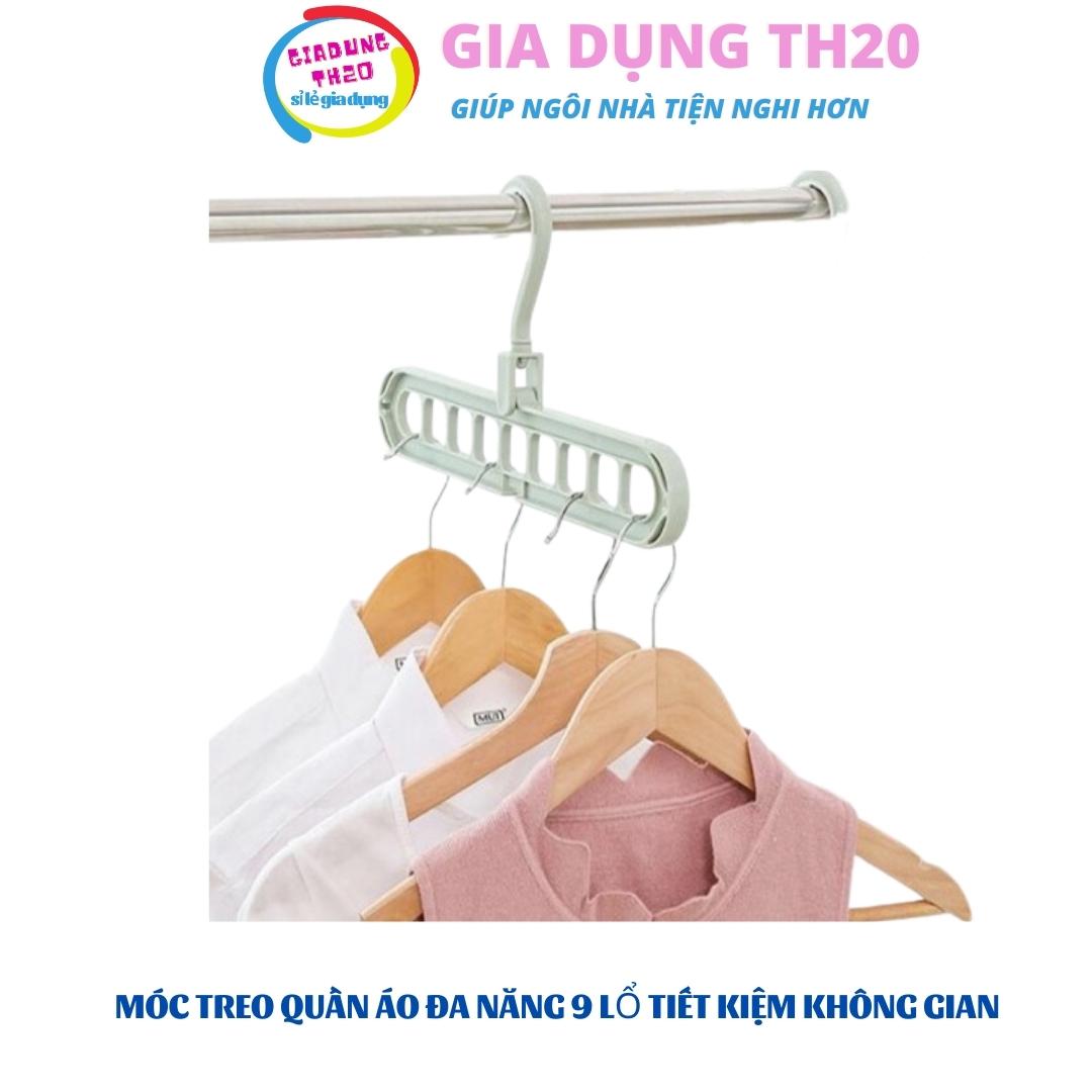 Móc Treo Quần Áo Đa Năng 9 Lổ Gia Dụng TH20 , Tiết Kiệm Không Gian , Nhựa Abs Siêu Bền , Nhiều màu