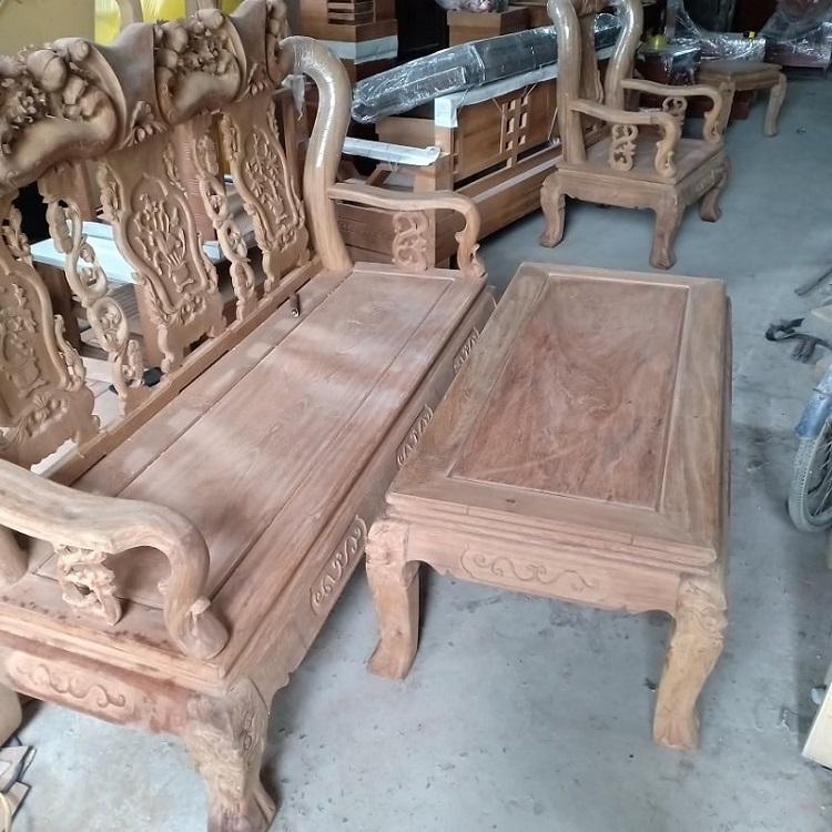 bộ bàn ghế minh quốc đào gỗ lim tay 10