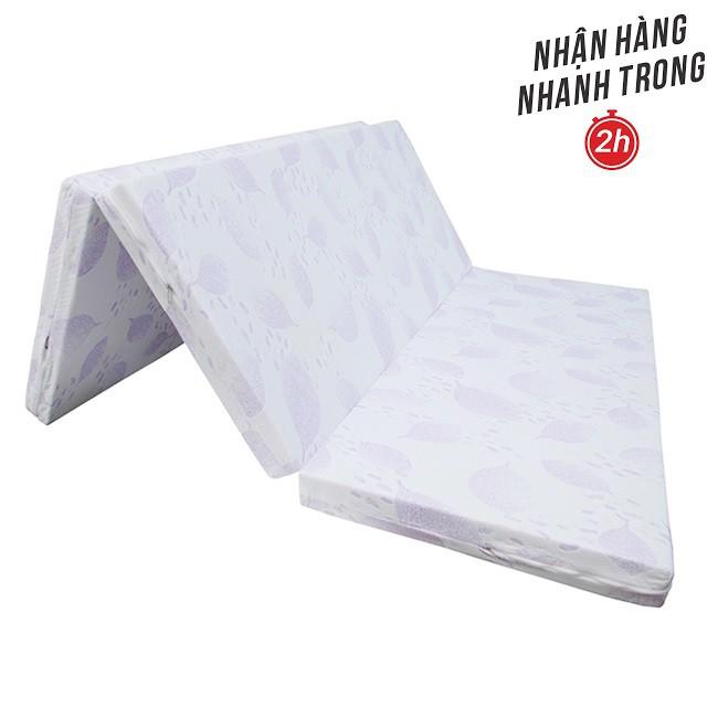 Nệm PE Gấp 3 Hàn Quốc Áo Gấm Valize 0.8M X 195 X 9 Cm-