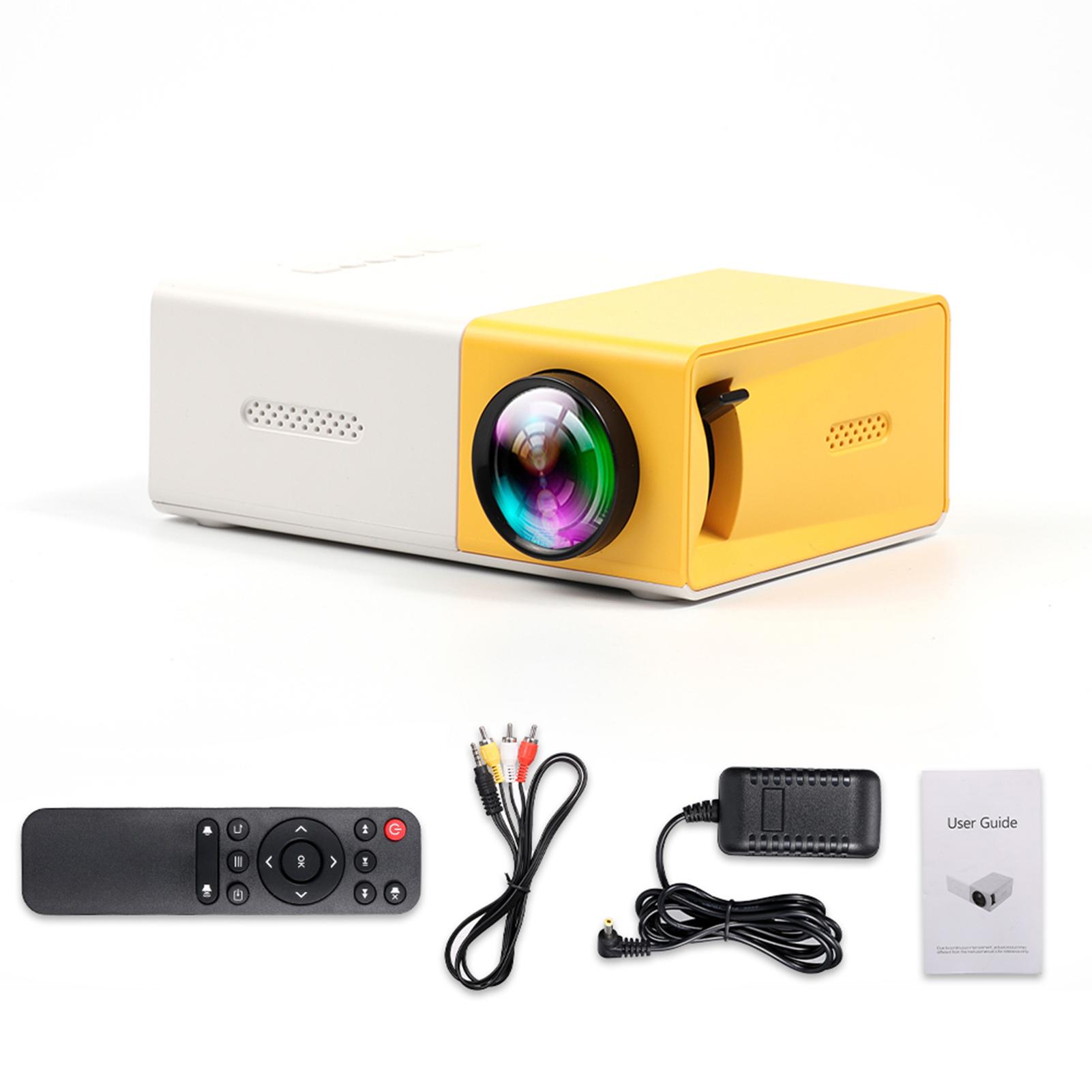 Máy chiếu mini gia đình ngoài trời độ phân giải HD, có cổng USB, Giao diện AV điều khiển từ xa Đèn LED 400 lux