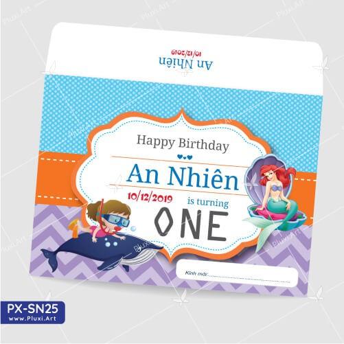 Thiệp thôi nôi – sinh nhật theo yêu cầu Pluxi