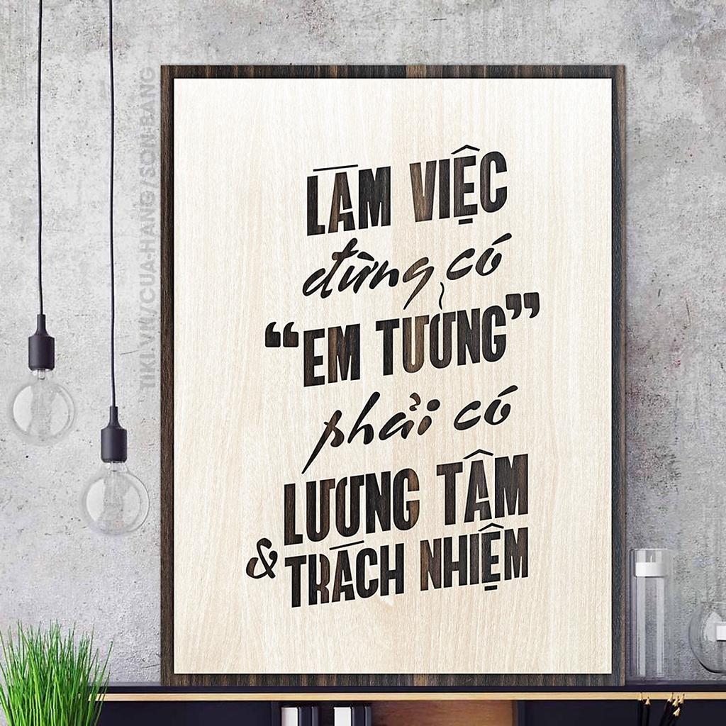 Tranh slogan treo tường Ý Nghĩa Trong Công Việc Và Cuộc Sống bằng gỗ 30 x 40 cm