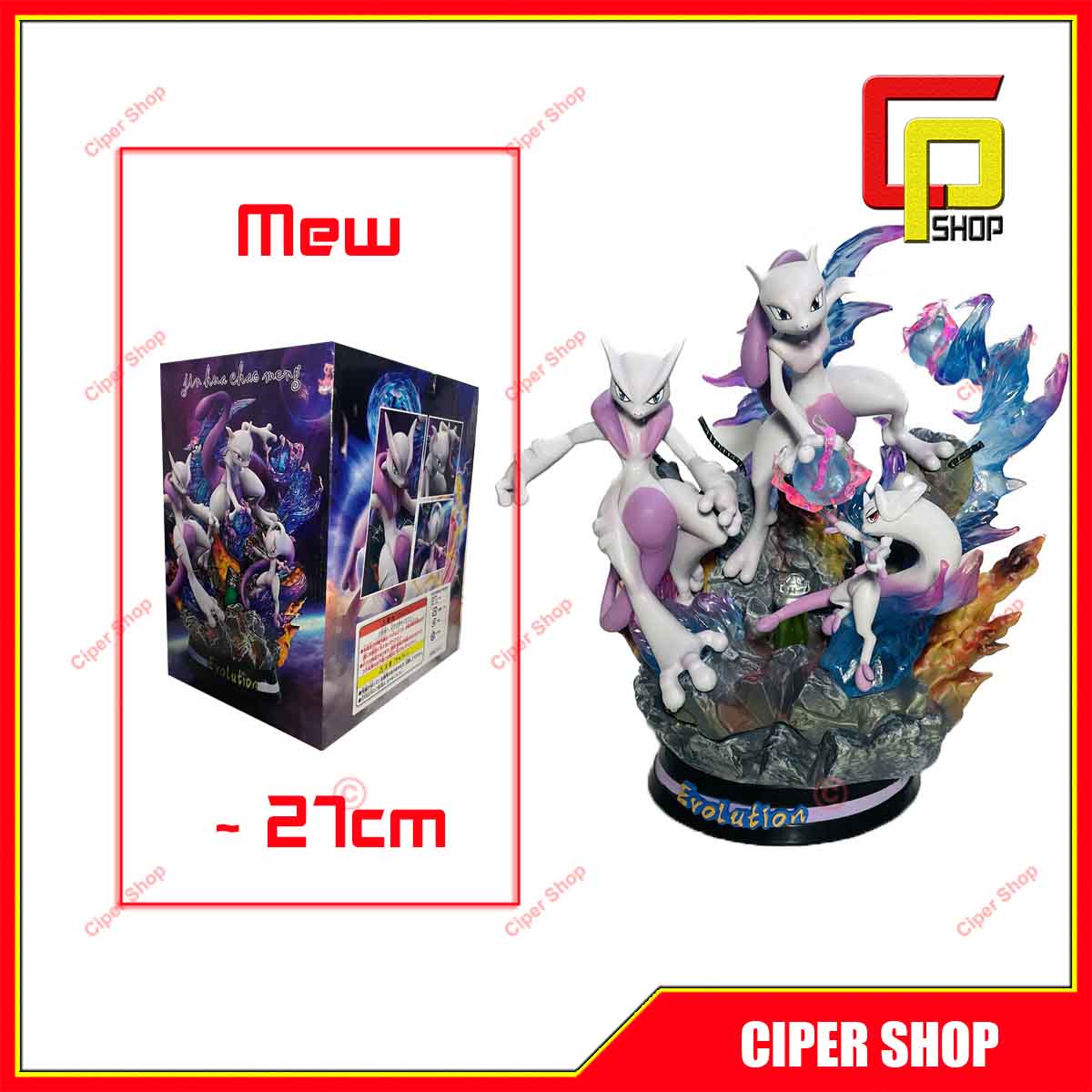 Mô hình Mewtwo tiến hóa GK - Có Led - Figure Po ke mon Mewtwo