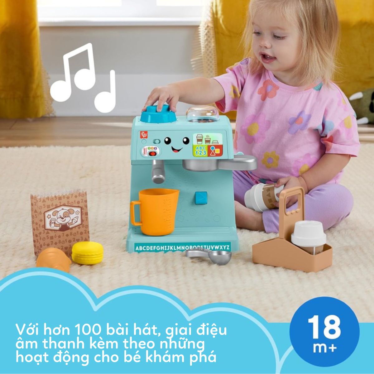 Đồ Chơi Máy Pha Cà Phê Thông Minh Cho Bé FISHER PRICE MATTEL HTW96