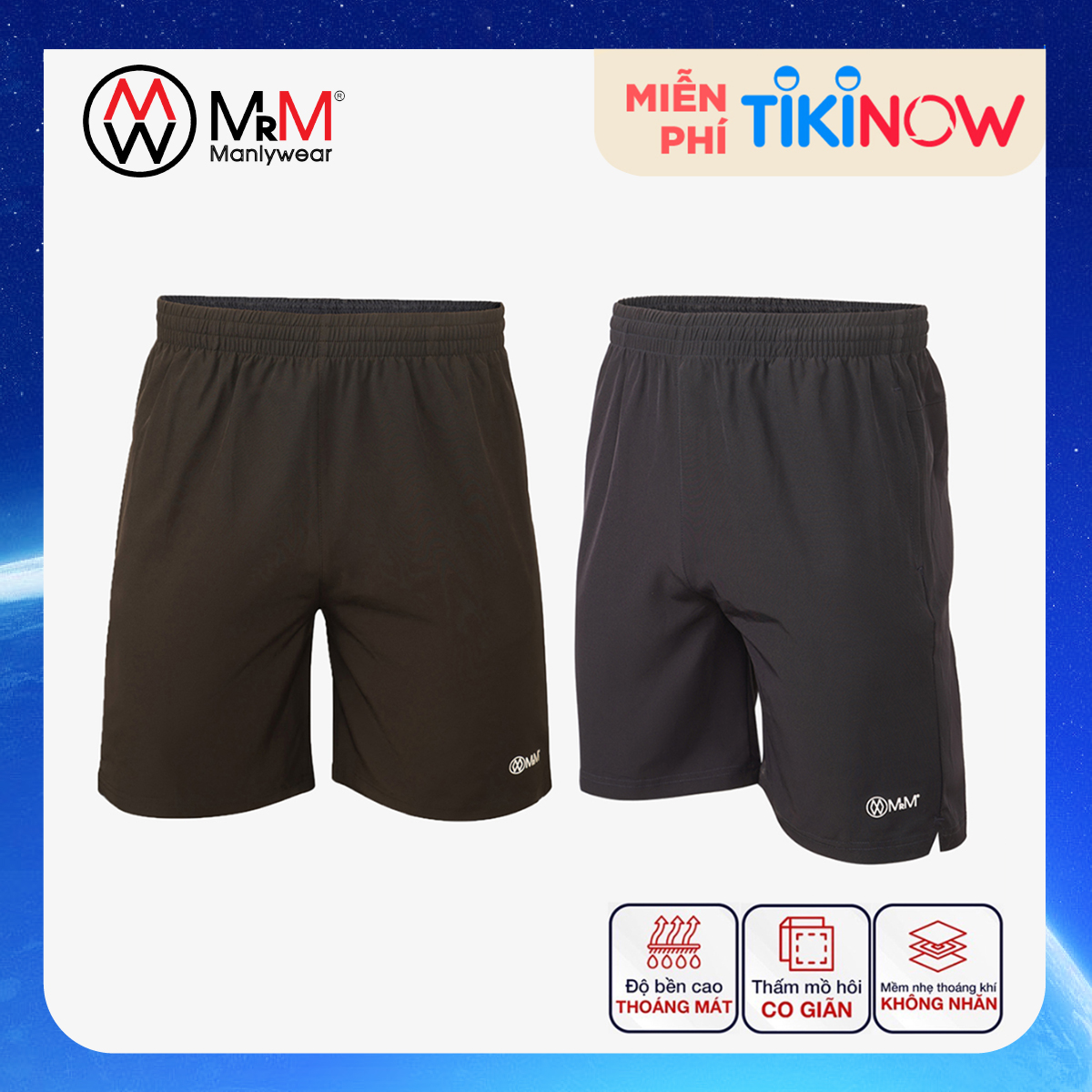 Set 2 quần đùi nam, quần Short Gió nam thể thao Basic trẻ trung năng động, thoáng mát co giãn 4 chiều MRM Manlywear