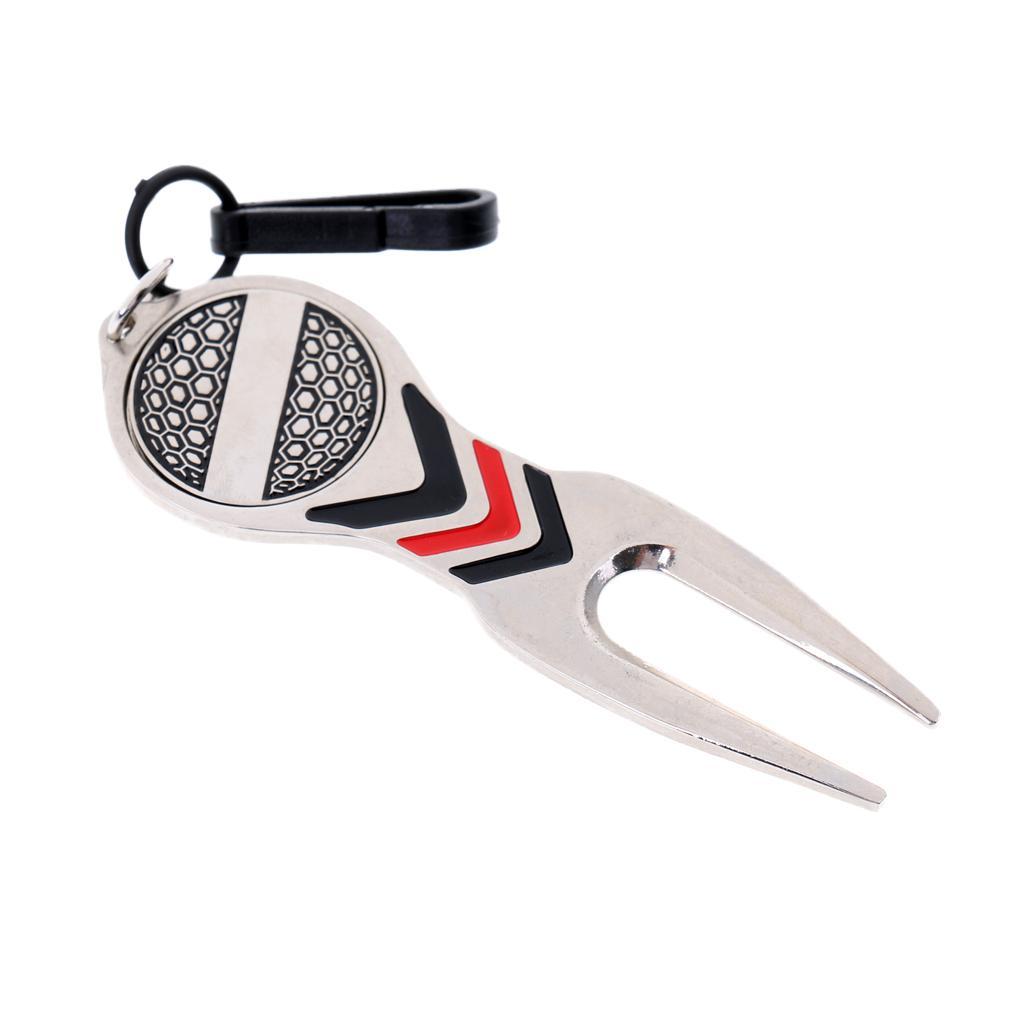 Portable Lightweight Alloy Golf Divot Repair Tool and Magnetic Ball Marker