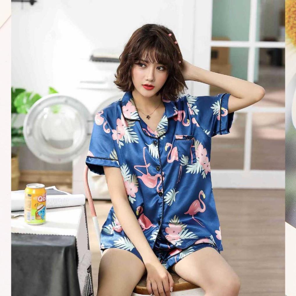 Đồ bộ đùi nữ - đồ ngủ tiểu thư, bộ lụa satin siêu đẹp B65
