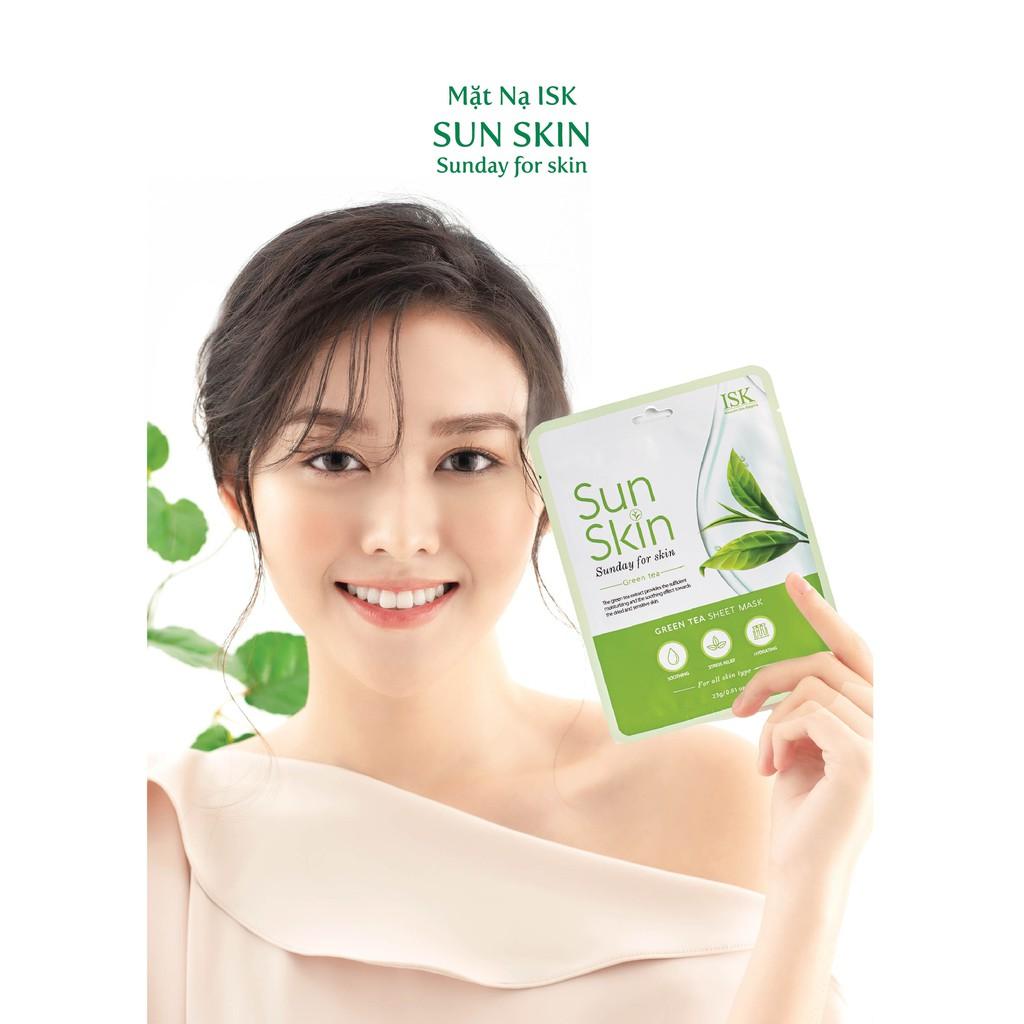 Mặt Nạ Trà Xanh ISK SunSkin Green Tea Sheet Mask Giảm Mụn, Sáng Da, Sạch Bã Nhờn 23ml - IMASK0100110