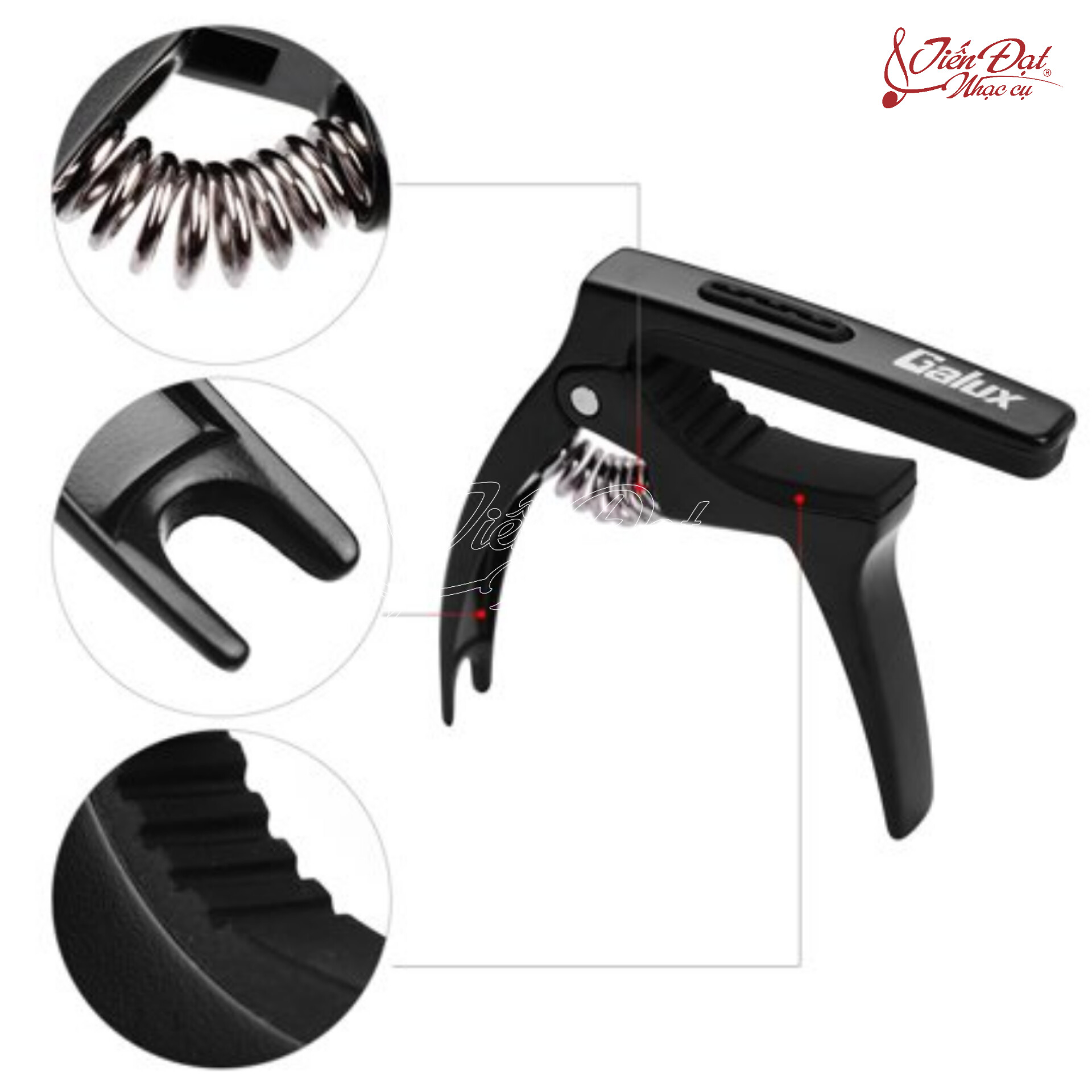 Capo Đàn Guitar Acoustic, Electric Đa Năng 3in1, Có Ngăn Đựng Pick, Nhổ Chốt Đàn Galux GC-500A