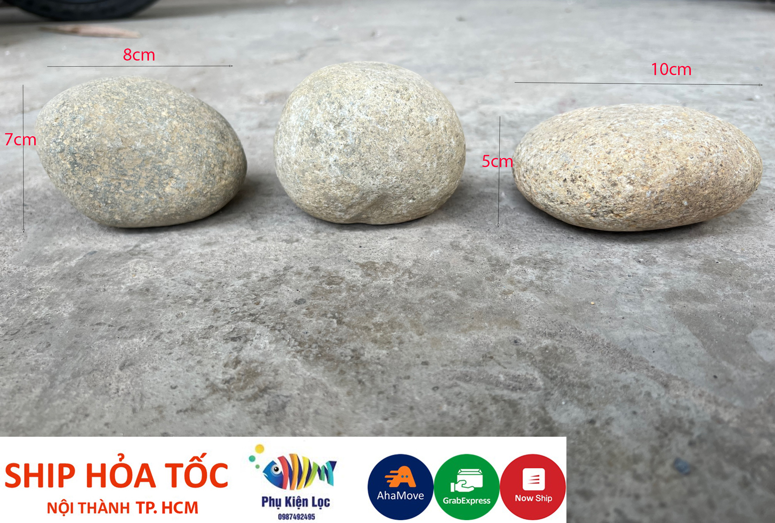 1 Viên đá cuội trang trí tiểu cảnh sân vườn hồ cá - Size to từ 800gr-2,2kg