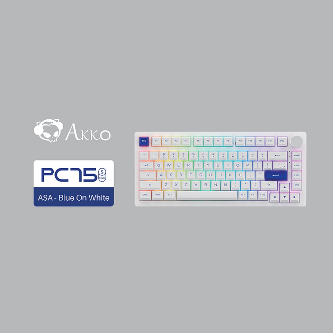 Bàn phím AKKO PC75B Plus Blue on White -Hàng chính hãng
