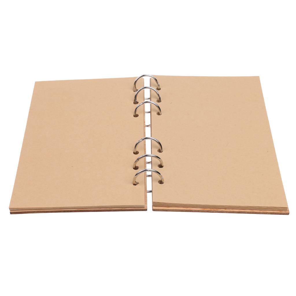 Rustic Kraft Lace Wooden Cover Decor Wedding Guestbook Notebook Mr Mrs