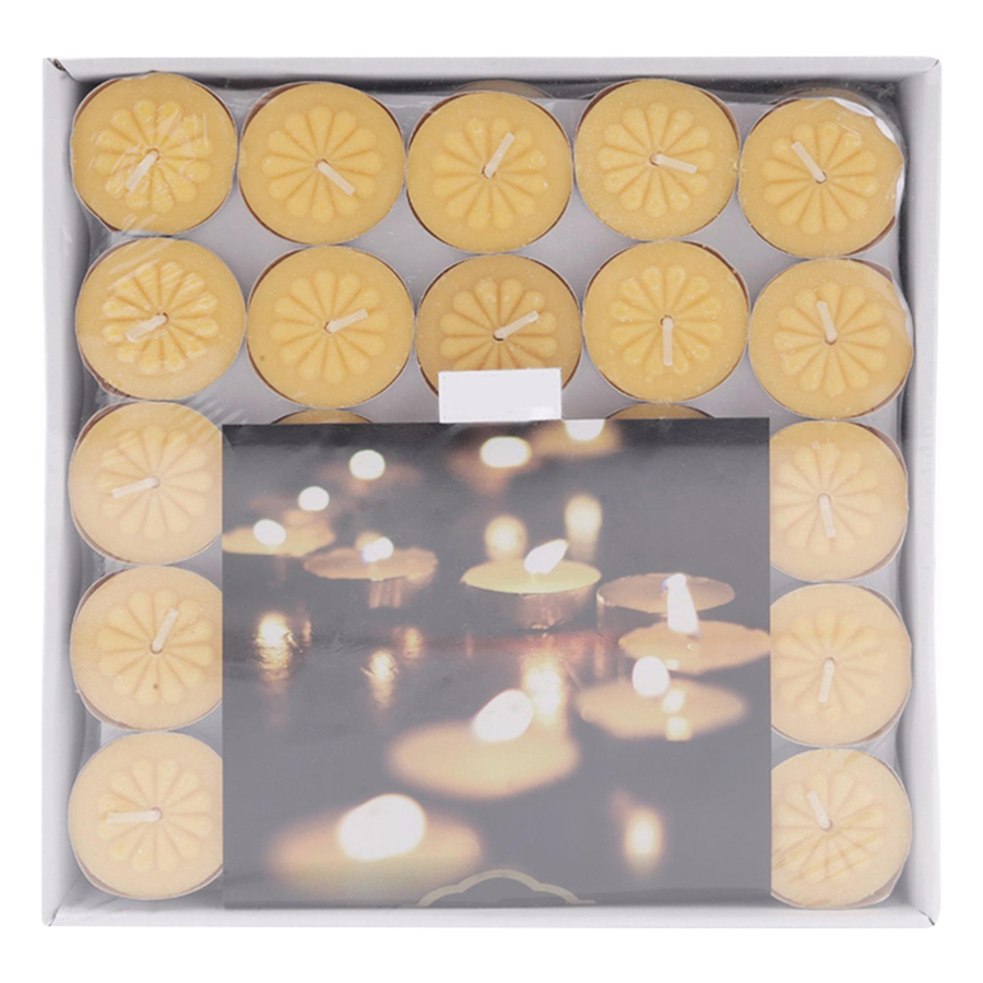 Vỉ 50 Nến Tealight Bông Mai Nycandle FtraMart Candle (Vàng)