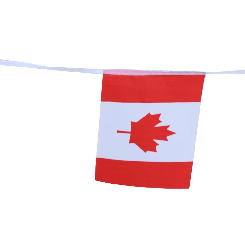 4X 30Pcs 10m Canadian Flag String Bunting Banner Garland Outdoor Garden Decor