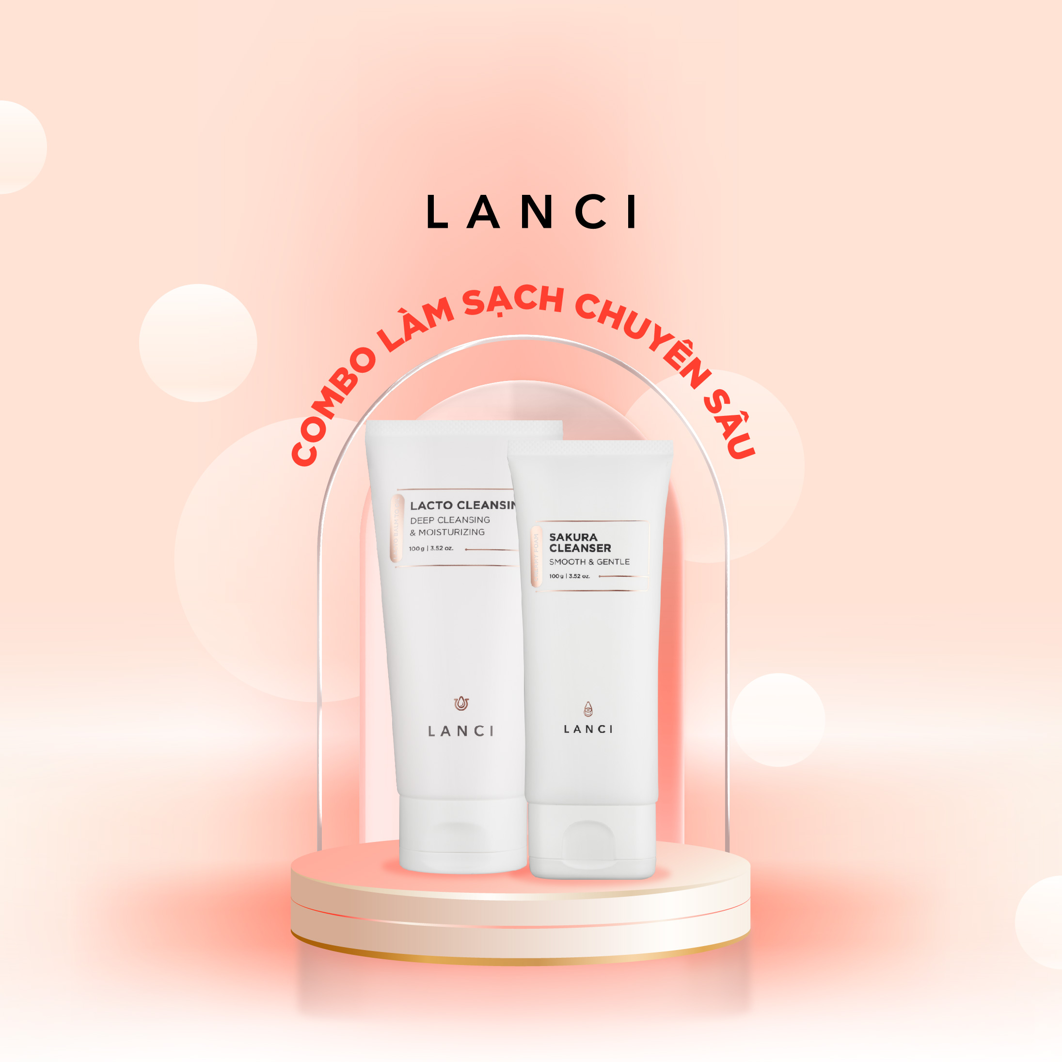 Combo Làm Sạch Chuyên Sâu LANCI Sạch Mướt
