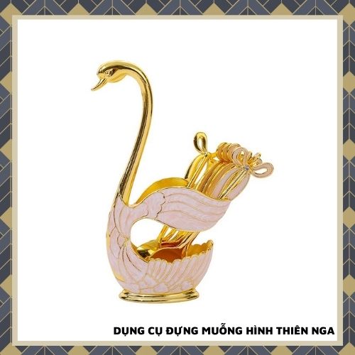 Combo Giá Đỡ Hình Thiên Nga Kèm 6 Muỗng Sang Trọng