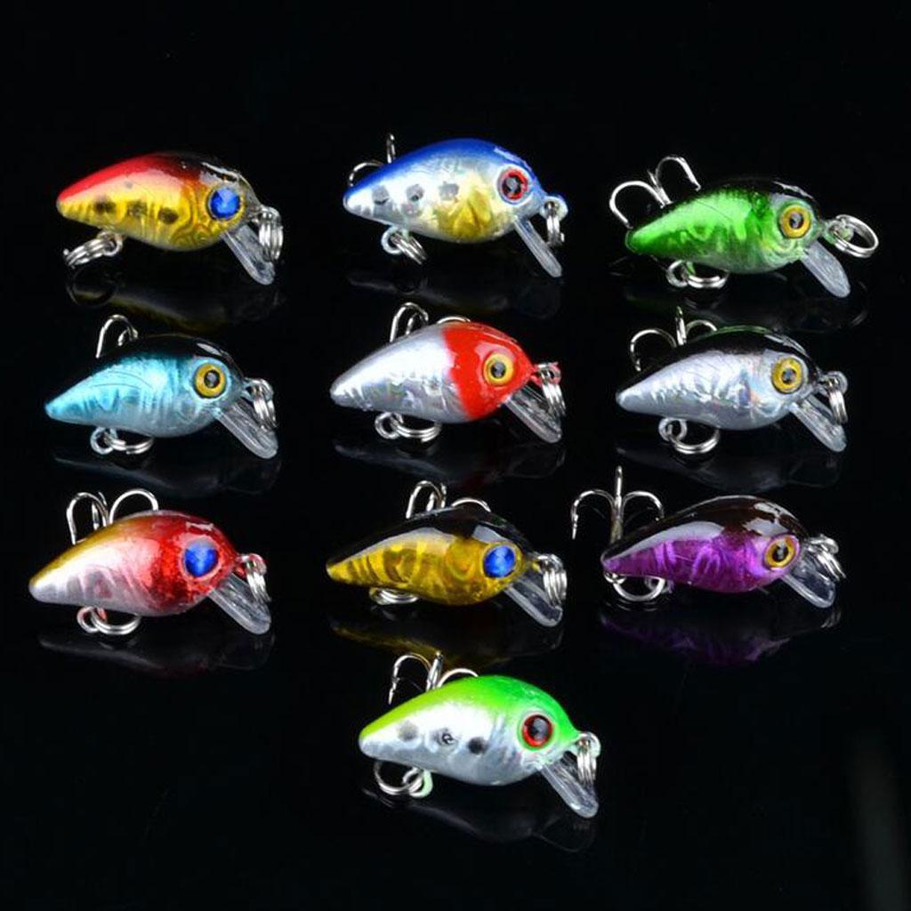 Mini Fishing Tackle Lure Floating Minnow Bass Bait Treble Hook