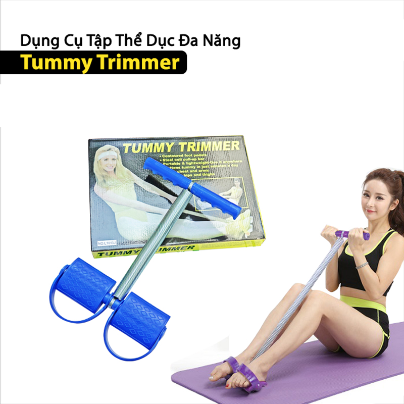 Combo 2 dụng cụ tập Yoga : 1 Thảm 2 lớp 6mm TPE cao cấp êm ái + 1 dây kéo lò xo tập bụng giảm mỡ eo săn chắc các cơ