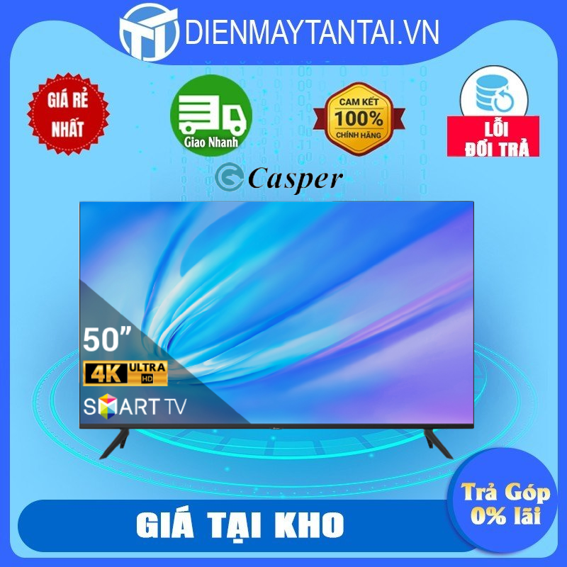 Android Tivi Casper 4K 50 Inch 50UGA610 - Mới 2022 [Hàng Chính Hãng]