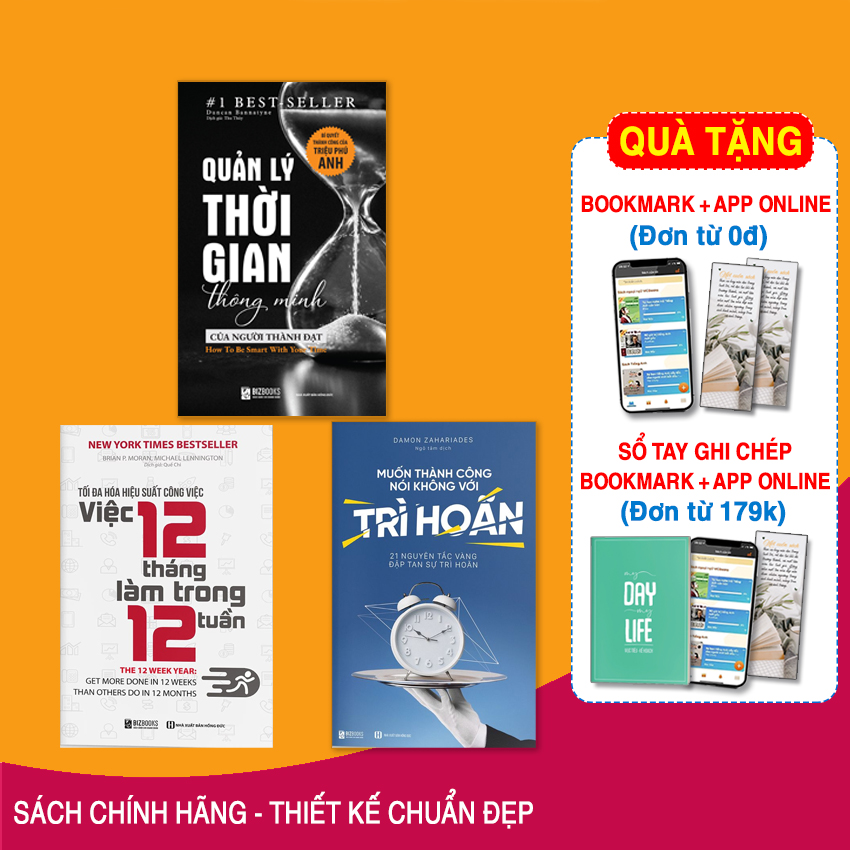 Sách Quản Lý Thời Gian Thông Minh, Muốn Thành Công Nói Không Với Trì Hoãn và Tối Đa Hóa Hiệu Suất Công Việc - Việc 12 Tháng Làm Trong 12 Tuần