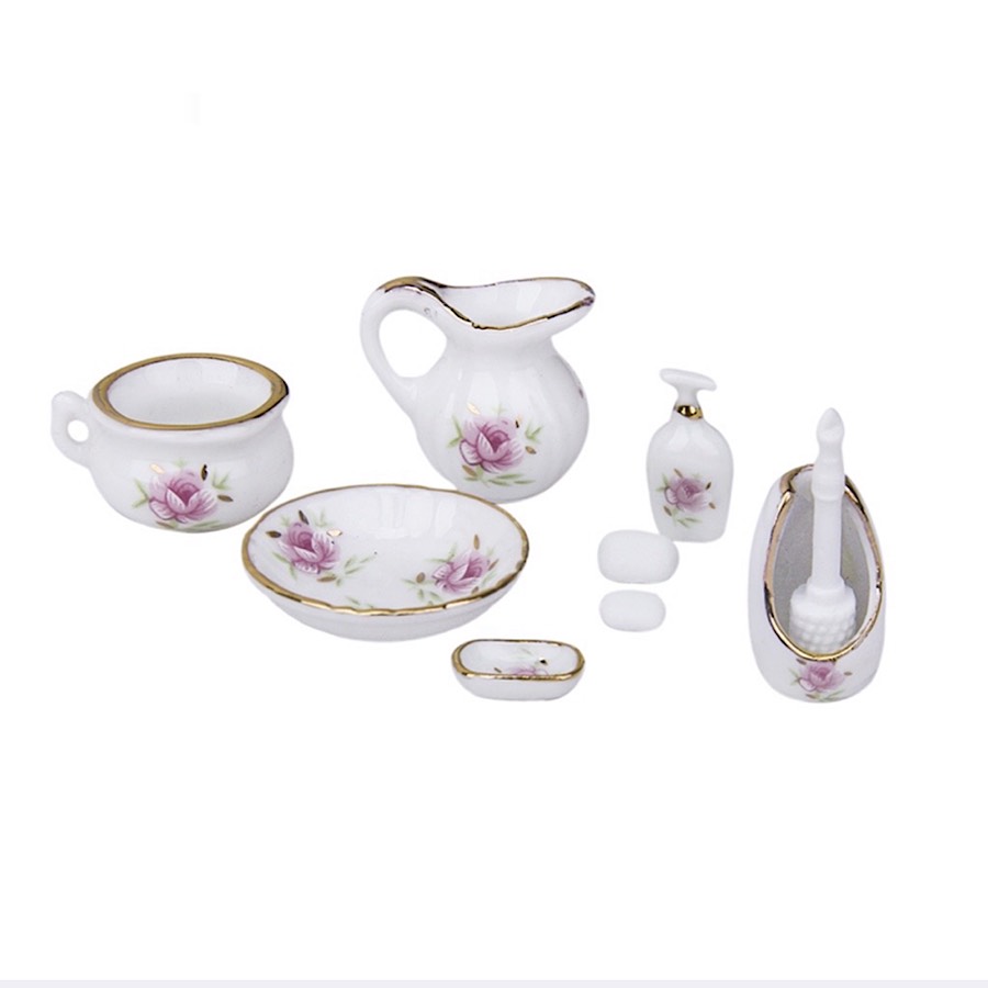 BỘ ĐỒ TRANG TRÍ NỘI THẤT TÍ HON BẰNG GỐM SỨ 9 MÓN