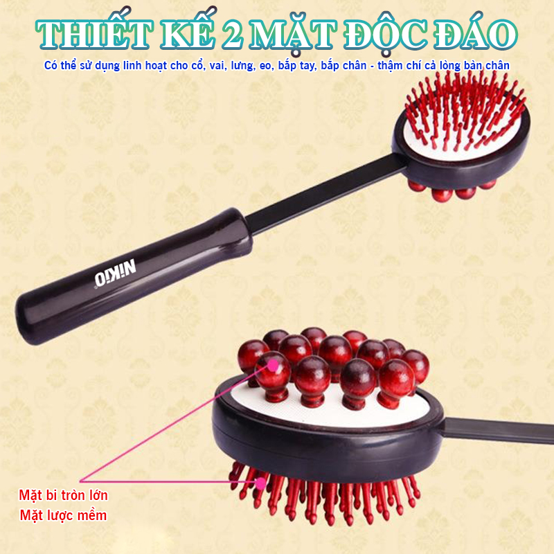 Dụng cụ đấm lưng 2 mặt, Nikio NK-08C - Thiết kế sử dụng đa năng, gãi lưng, gãi đầu tiện lợi