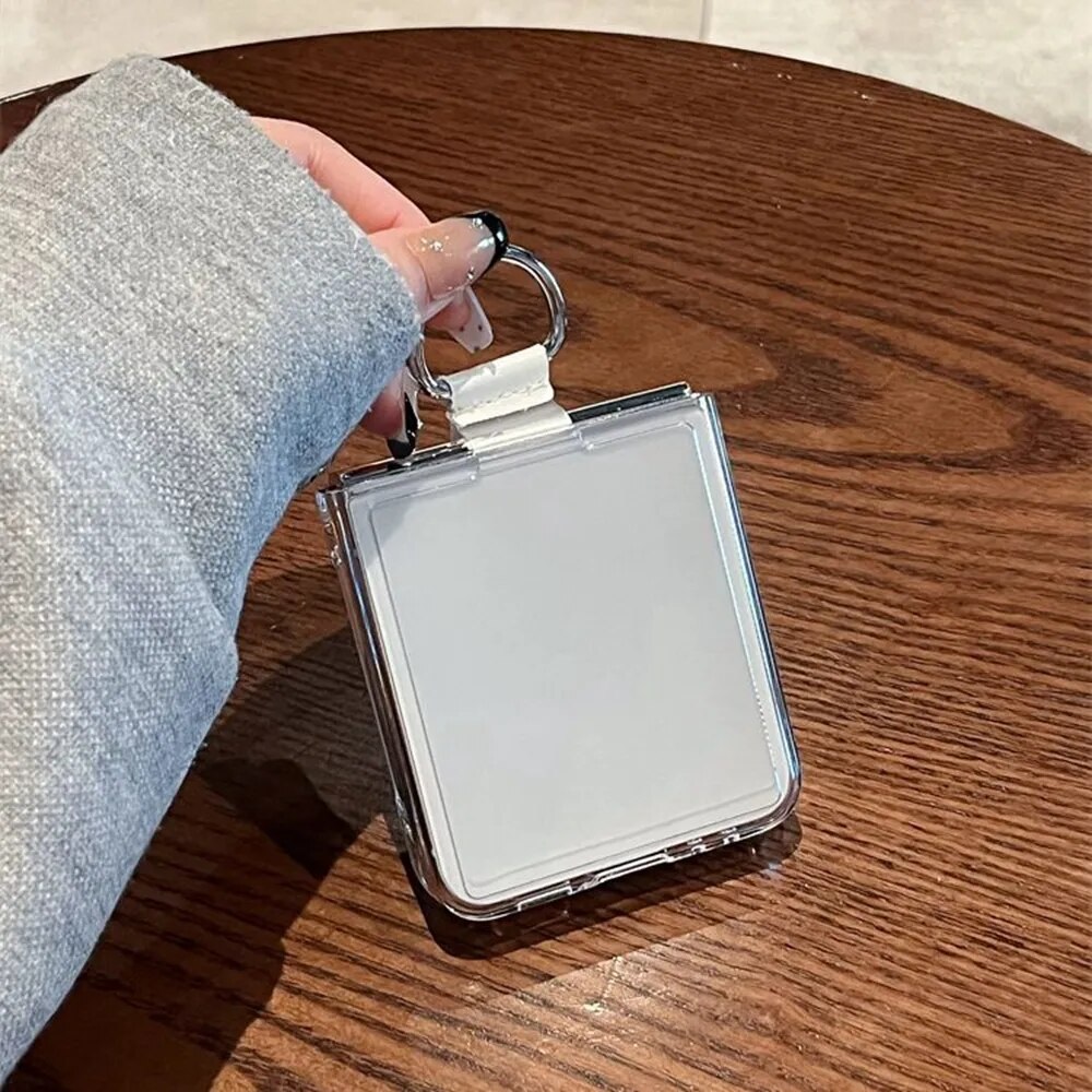 Ốp lưng chống sốc trong suốt kèm iring cho Samsung Galaxy Z Flip 5 hiệu Likgus Cover Ring - hàng nhập khẩu