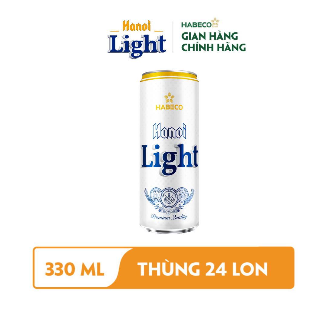 Combo 2 Thùng Bia Hanoi Light - Thùng 24 lon 330ml