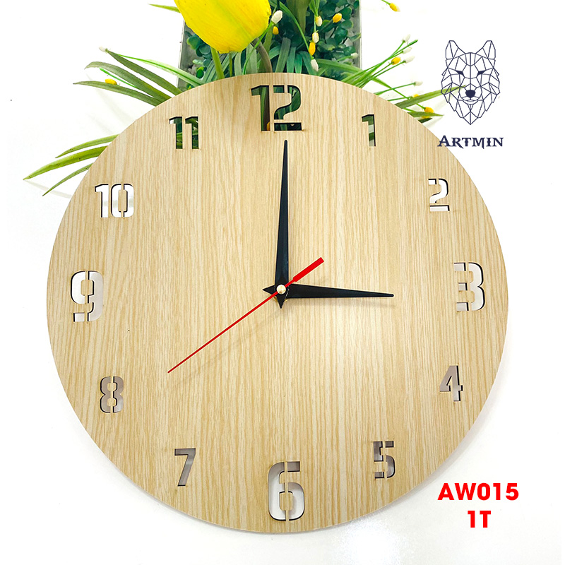AW015 - Đồng Hồ Gỗ Treo Tường – Décor Trang Trí Phong Cách Hiện Đại