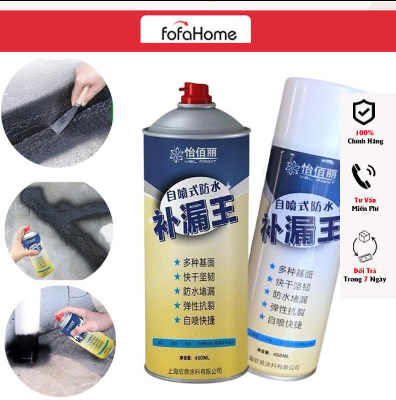 Bình Xịt Chống Dột, Chống Thấm Hiệu Quả - Chai Dung Dịch Chống Thấm, Dột Waterproof Spray Polyurethane - Giao Màu Xịt Ngẫu Nhiên