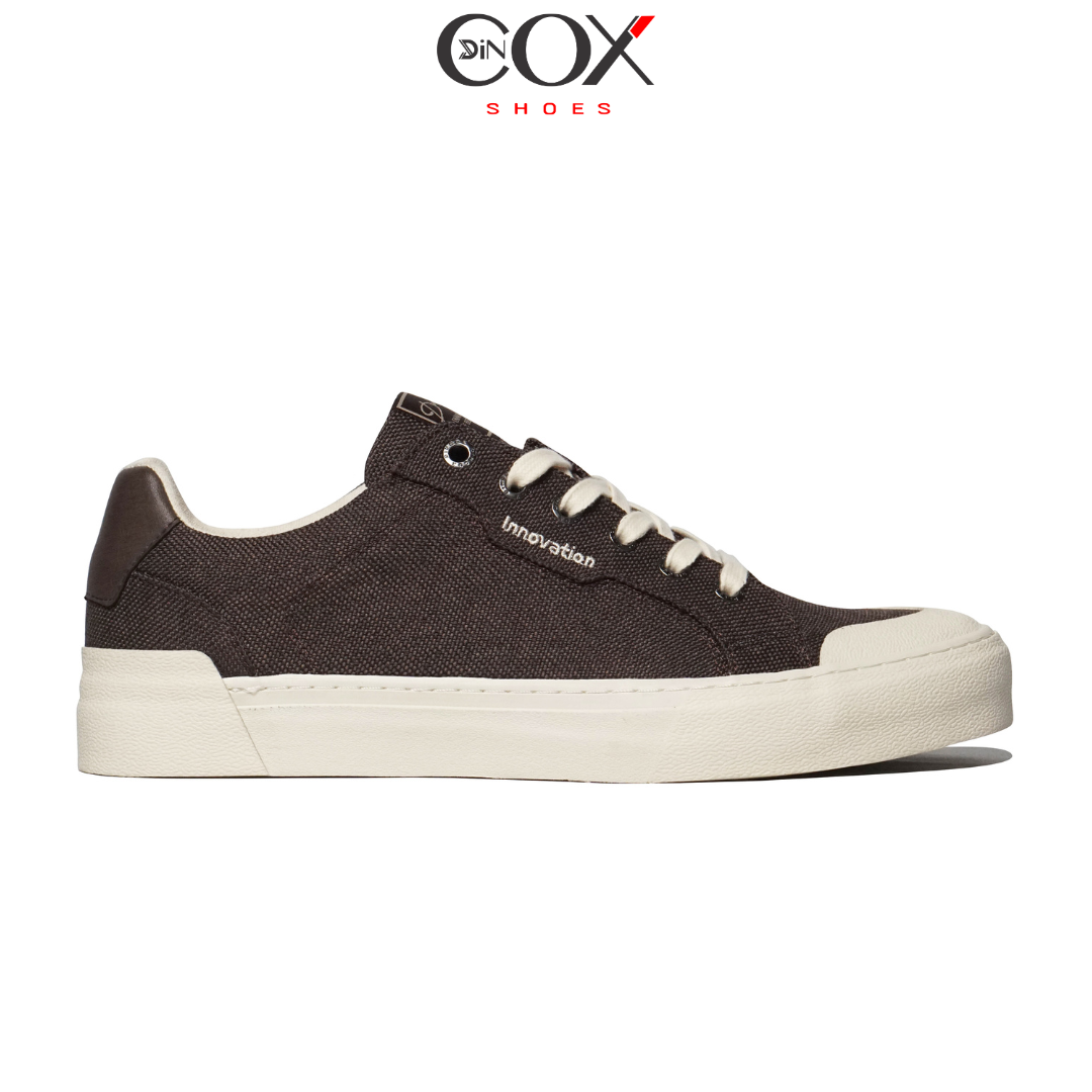 Giày Vải Sneaker Canvas Đế Bằng Nam DC30 Brown Dincox