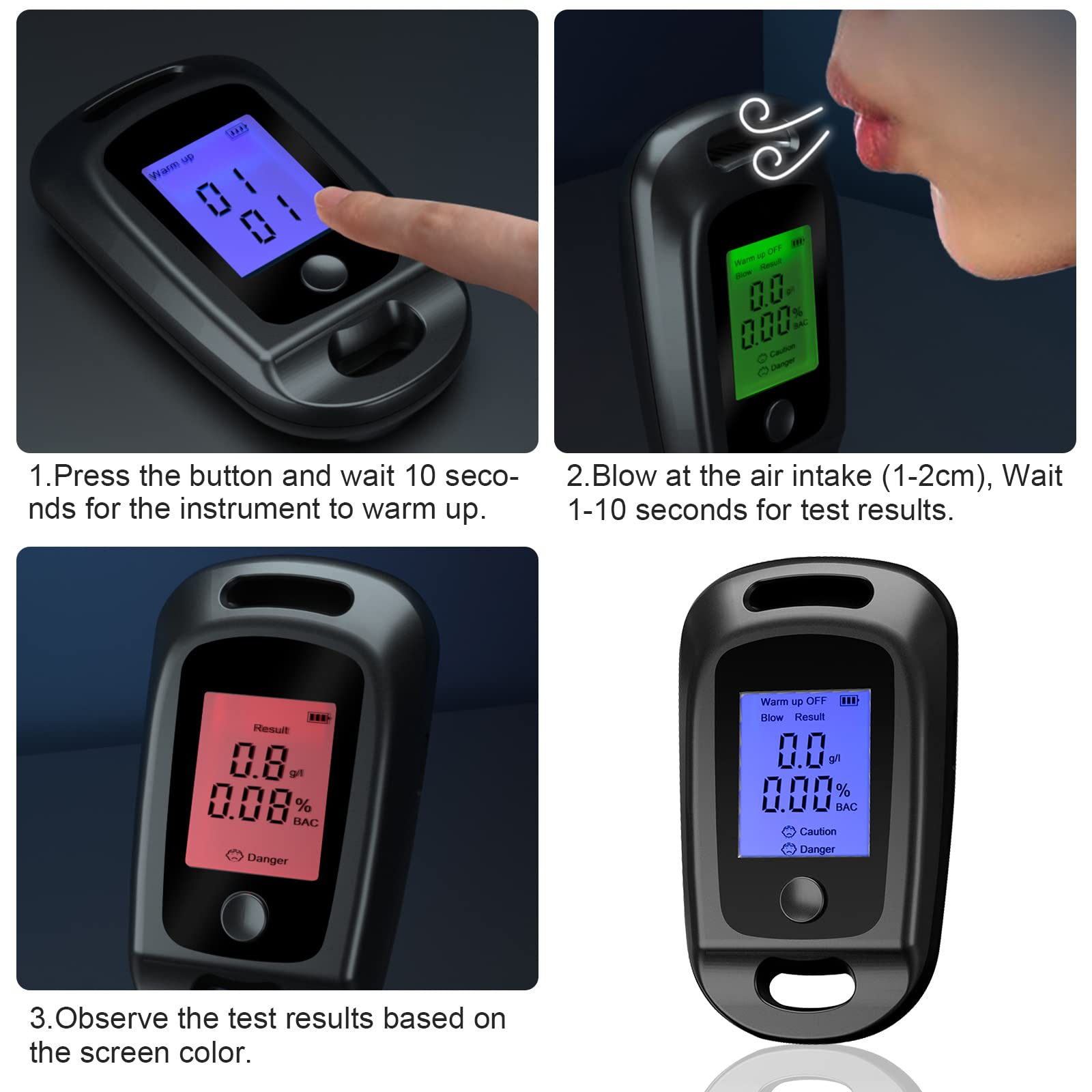 Máy đo nồng độ cồn trong hơi thở có độ chính xác cao Professional-Grade Accuracy Breath Alcohol Tester