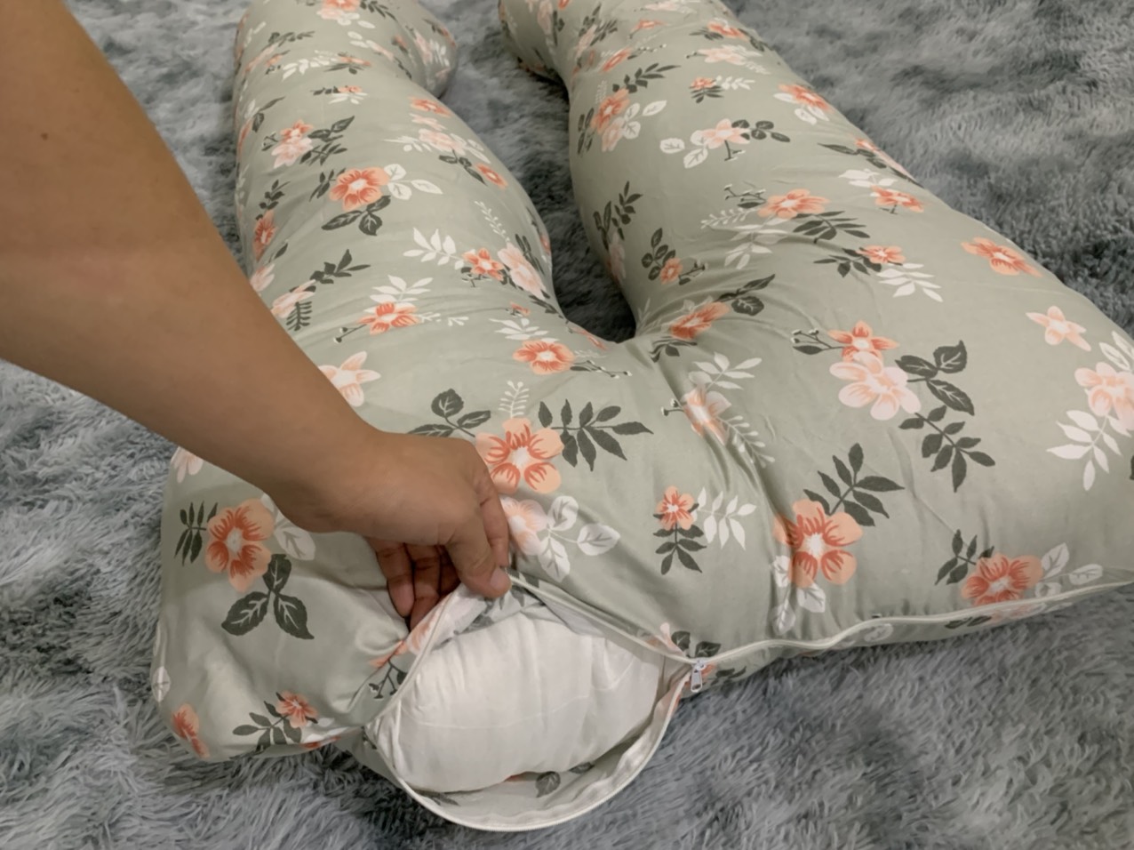 GỐI BÀ BẦU HỌA TIẾT BÔNG HOA