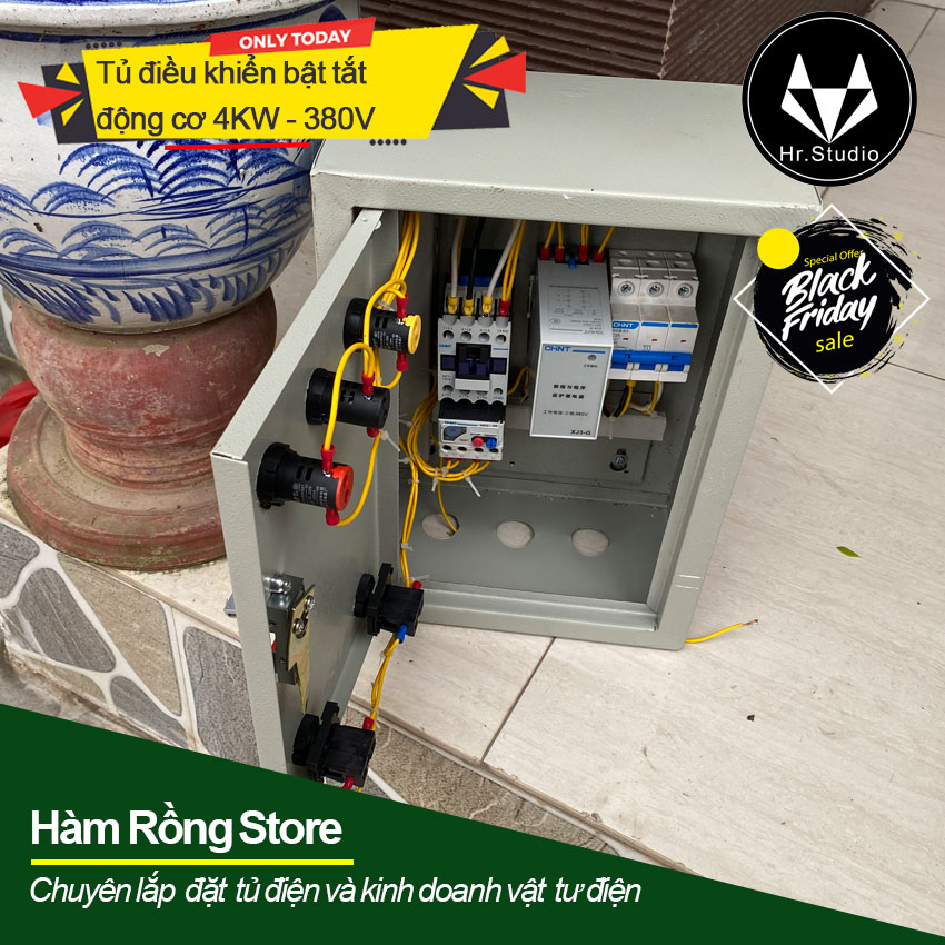 Tủ 4kw điều khiển động cơ ba pha chống ngắn mạch quá dòng quá tải và đảo pha