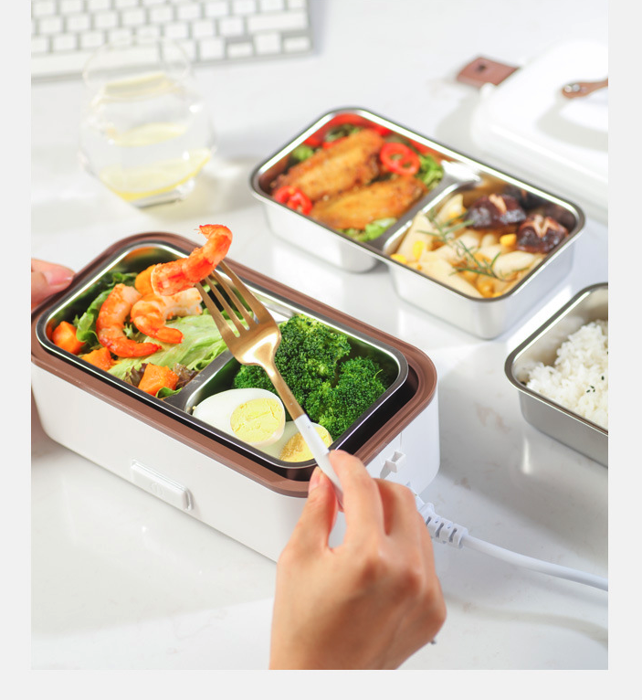 Hộp đựng cơm hâm nóng văn phòng 2 tầng