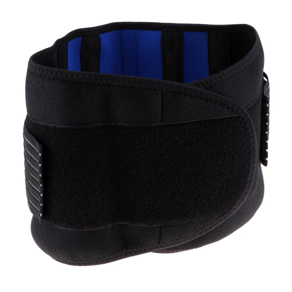 Sports Neoprene Back Support Brace Waist Protective Belt-Black&Blue S
