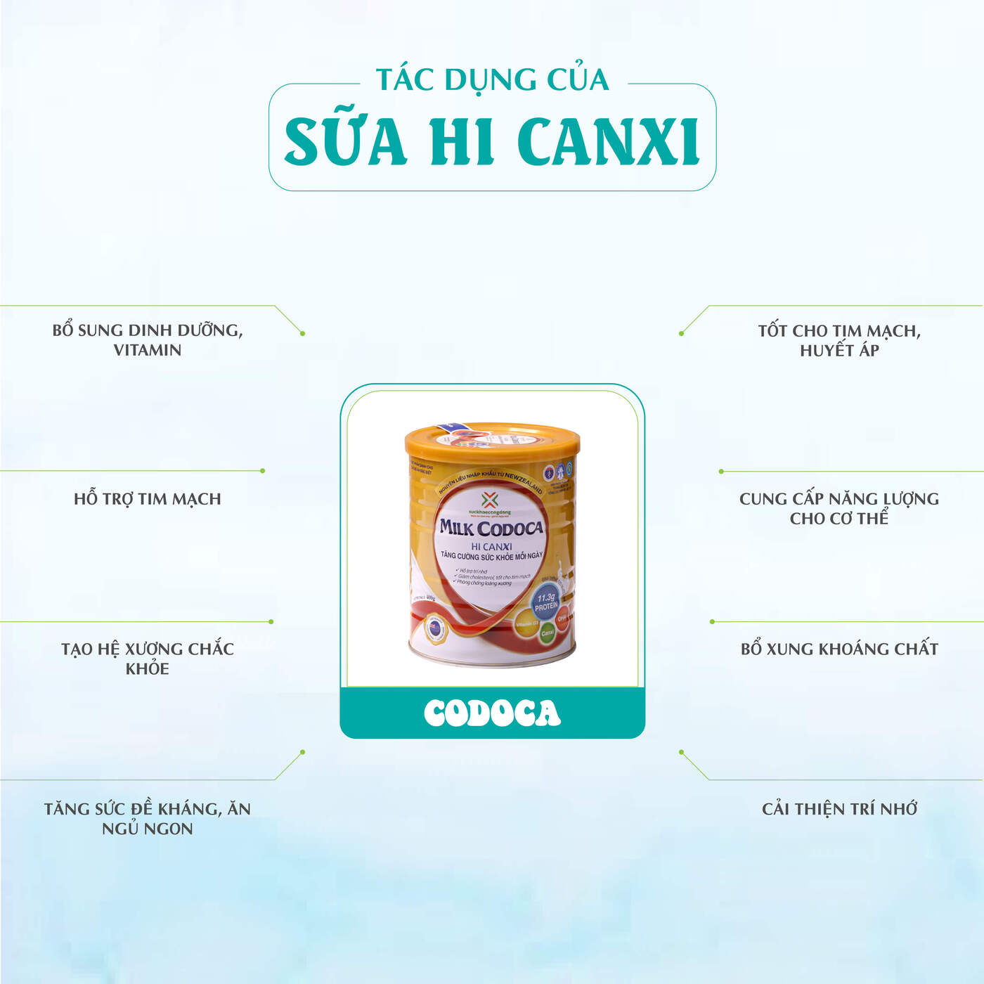 Codoca Hi Canxi Tăng cường sức khỏe, bổ sung Canxi cho người cao tuổi