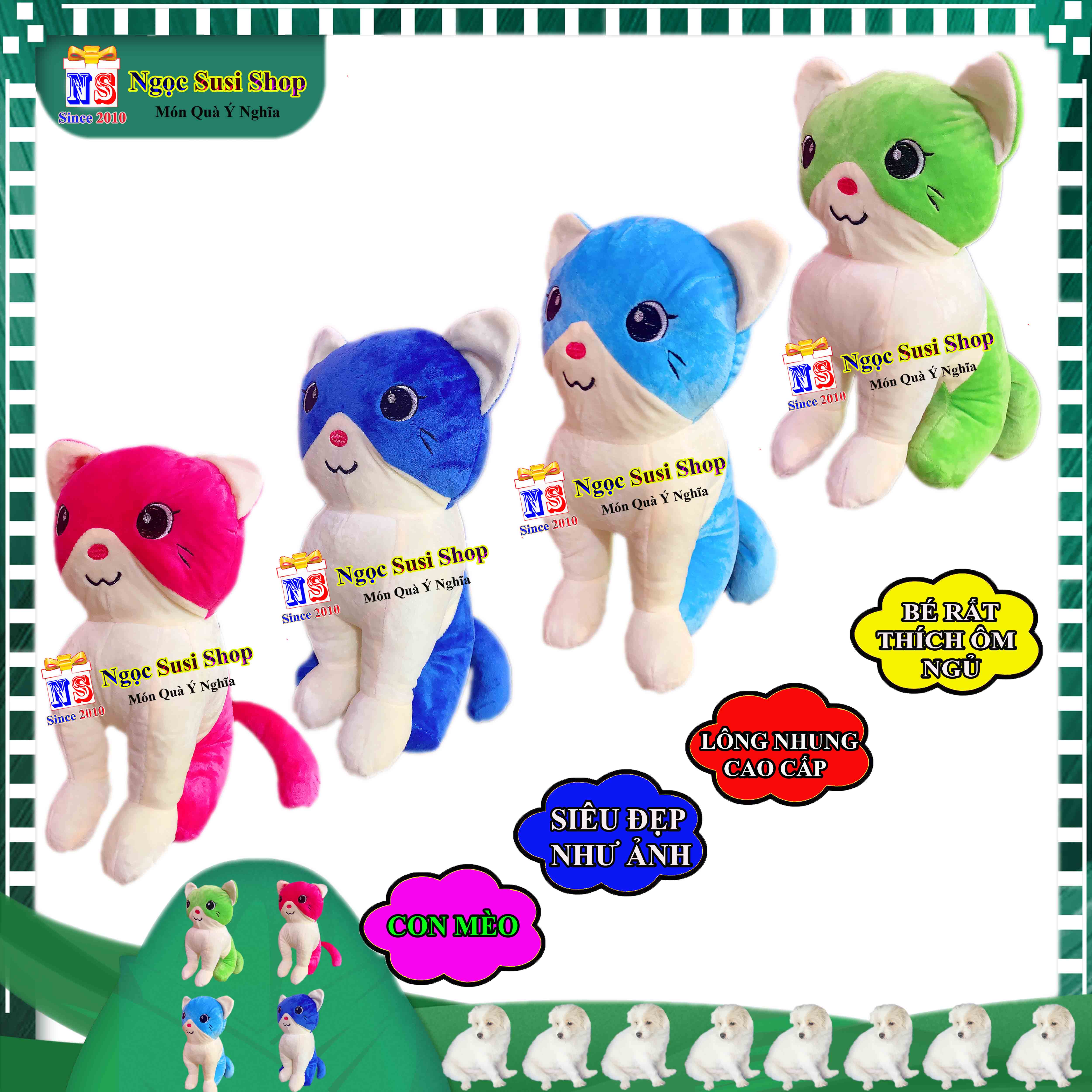 GẤU BÔNG CON MÈO NGỒI RẤT DỄ THƯƠNG DÀNH CHO BÉ YÊU HÀNG ĐỘC - GIAO NGẪU NHIÊN MÀU